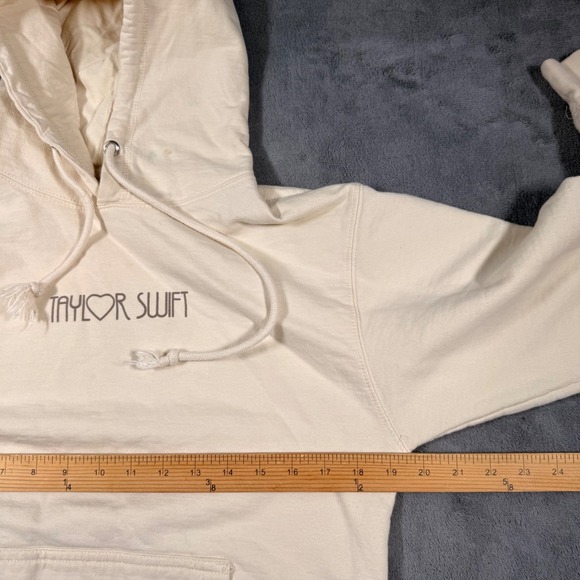 Taylor Swift The Eras Tour Hoodie Women Small Cream Good Graphic Back Logo - Picture 3 of 11